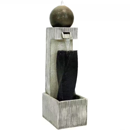 35 In. Modern Vogue Outdoor Cascading Fountain with LED Lights