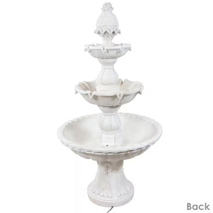 59 In. 3-Tier Welcome Outdoor Water Fountain